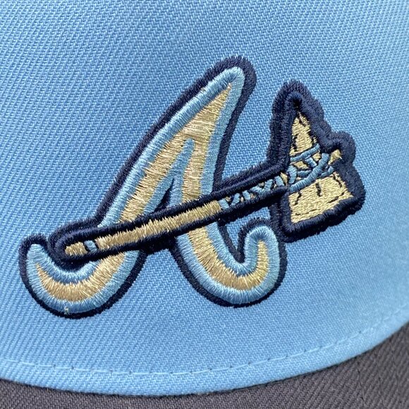 New Era Atlanta Braves Cap Hat Men's OSFM w/ Adjustable Strap Blue - Picture 3 of 15